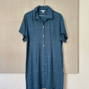 Blue Grid Collared Shirt/Dress